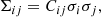 $$ \begin{aligned} \Sigma _{ij} = C_{ij}\sigma _i\sigma _j, \end{aligned} $$