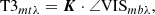 $$ \begin{aligned} \mathrm{T3}_{mt\lambda } = \boldsymbol{K} \cdot \angle \mathrm{VIS}_{mb\lambda }, \end{aligned} $$