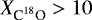 $X_{{\textrm{C}^{18}\textrm{O}}}>10$