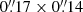 $ 0{{\overset{\prime\prime}{.}}}17\times0{{\overset{\prime\prime}{.}}}14 $