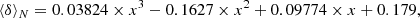 $$ \begin{aligned} \langle \delta \rangle _N = 0.03824 \times x^3 - 0.1627\times x^2 +0.09774\times x + 0.179, \end{aligned} $$
