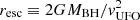 $ r_{\rm esc}\equiv2GM_{\rm BH}/{\it v}^2_{\rm UFO} $