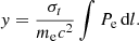 $$ \begin{aligned} { y} = \frac{\sigma _{t }}{m_{\rm e} c^2}\int P_{\rm e} \, \mathrm{d} l. \end{aligned} $$