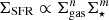 $ \Sigma_{\rm SFR} \propto \Sigma_{\rm gas}^n \Sigma_\star^m $