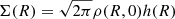 $ \Sigma(R) = \sqrt{2 \pi} \rho(R,0) h(R) $
