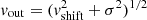 $ {\it v}_{\rm out}=({\it v}_{\rm shift}^2 + \sigma^2)^{1/2} $