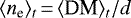 $\langle n_{\textrm{e}}\rangle_{t}\,{=}\,\langle {\textrm{DM}}\rangle_{t}/d$