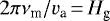 $2\pi \nu_{\textrm{m}} /v_{\textrm{a}}\,{=}\,H_{\textrm{g}}$