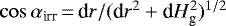 $\cos\alpha_{\textrm{irr}}\,{=}\,\textrm{d}r/(\textrm{d}r^2&#x002B;\textrm{d}H_{\textrm{g}}^2)^{1/2}$
