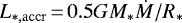 $L_{\ast,\rm{accr}}\,{=}\,0.5 G M_{\ast} \dot{M} /R_{\ast}$
