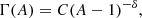 $$ \begin{aligned} \Gamma (A) = C (A-1)^{-\delta } ,\end{aligned} $$