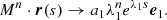 $$ \begin{aligned} M^n \cdot \boldsymbol{r} \! \left(s\right) \rightarrow a_1 \lambda _1^n e^{\lambda _1 s} \boldsymbol{e}_1. \end{aligned} $$