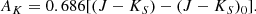 $$ \begin{aligned} A_K = 0.686 [(J-K_S) - (J-K_S)_0]. \end{aligned} $$