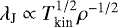 $\lambda_{\textrm{J}}\propto T_{\textrm{kin}}^{1/2}\rho^{-1/2}$