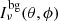 $ I_{\nu}^{\mathrm{bg}}(\theta, \phi) $