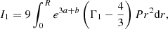 $$ \begin{aligned} I_1&= 9\int _0^Re^{3a+b}\left(\Gamma _1-{4\over 3}\right)Pr^2{{\mathrm{d} }r},\end{aligned} $$