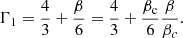 $$ \begin{aligned} \Gamma _1={4\over 3}+{\beta \over 6}={4\over 3}+{\beta _{\rm c}\over 6}{\beta \over \beta _{c}}.\end{aligned} $$