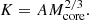 $$ \begin{aligned} K=AM_{\rm core}^{2/3} .\end{aligned} $$