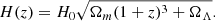 $$ \begin{aligned} H(z) = H_0 \sqrt{\Omega _{m } (1+z)^3 + \Omega _{\Lambda }}. \end{aligned} $$