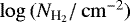 $\log {({N}_{{\textrm{H}_2}}/{\,\rm cm}^{-2})}$