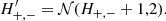 $$ \begin{aligned} H^{\prime }_{+,-} = \mathcal{N} (H_{+,-}+1,2). \end{aligned} $$