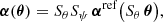 $$ \begin{aligned}&\boldsymbol{\alpha }(\boldsymbol{\theta }) = S_\theta S_\psi \, \boldsymbol{\alpha }^\mathrm{ref}\bigl (S_\theta \,\boldsymbol{\theta }\bigr ) {,}\end{aligned} $$
