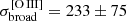 $ \sigma_{\mathrm{broad}}^{\mathrm{[O\,III]}}=233\pm75 $