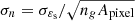 $ \sigma_n=\sigma_{\varepsilon_{\mathrm{s}}}/\sqrt{n_g A_{\mathrm{pixel}}} $