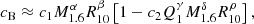 $$ \begin{aligned} c_\mathrm{B} \approx c_1 M_{1.6}^\alpha R_{10}^\beta \left[ 1-c_2 Q_{1}^\gamma M_{1.6}^\delta R_{10}^\rho \right] , \end{aligned} $$
