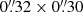 $ 0{{\overset{\prime\prime}{.}}}{32} \times 0{{\overset{\prime\prime}{.}}}{30} $