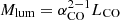 $ M_{\rm lum} = \alpha_\mathrm{CO}^{2-1} L_{\rm CO} $