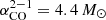 $ \alpha_\mathrm{CO}^{2-1} = 4.4\,M_\odot $