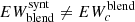 $ EW_{\mathrm{blend}}^{\mathrm{synt}} \ne EW_c^{\mathrm{blend}} $