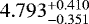 $ 4.793 _{-0.351} ^{&#x002B;0.410}$