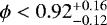 $\phi < 0.92^{&#x002B;0.16}_{-0.12}$