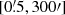 $ [0{{\overset{\prime}{.}}}5, 300{\prime}] $