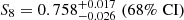 $ S_8= 0.758^{+0.017}_{-0.026} \;(68\%\;\mathrm{CI}) $