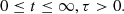 $$ \begin{aligned} 0 \le t \le \infty , \tau > 0. \end{aligned} $$