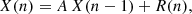 $$ \begin{aligned} X(n) = A\,X(n-1)+R(n), \end{aligned} $$
