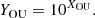 $$ \begin{aligned} Y_{\rm OU} = 10^{X_{\rm OU}}. \end{aligned} $$