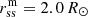 $ r_{\mathrm{ss}}^{\mathrm{m}} = 2.0\,R_\odot $