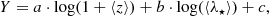 $$ \begin{aligned} Y = a \cdot \log (1+\langle z \rangle ) + b \cdot \log (\langle \lambda _\star \rangle ) + c , \end{aligned} $$