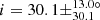 $ i=30.1 \pm^{13.0\circ}_{\mathrm{30.1}} $