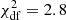 $ \chi^2_{\rm df}=2.8 $