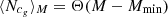 $$ \begin{aligned} \langle N_{c_g}\rangle _M=\Theta (M-M_{\text{min}}) \end{aligned} $$
