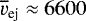 $\overline{v}_{\textrm{ej}} \approx 6600$