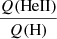 $ \frac{Q(\mathrm{HeII})}{Q(\mathrm{H})} $