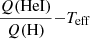 $ \frac{Q(\mathrm{HeI})}{Q(\mathrm{H})}{-}T_{\mathrm{eff}} $
