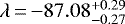 $\lambda\,{=}\, {-}87.08_{-0.27}^{&#x002B;0.29}$