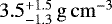 $3.5^{&#x002B;1.5}_{-1.3}\,\mathrm{g\,cm^{-3}}$
